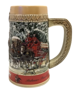 Vintage 1987 Budweiser Holiday Beer Stein Mug 3D Clydesdale Ceramarte &quot;C... - £18.58 GBP