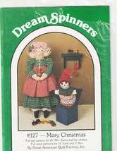 Dream Spinners Pattern #127 Mary Christmas 25&quot; Mrs Santa Doll 15&quot; Jack i... - $9.49