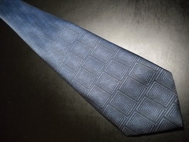 A Rogers Neck Tie Mod Box Abstractions Blues and Black New and Unworn Polyester - $11.99