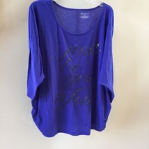 Lane Bryant Just Be Youtiful Purple 3/4 Sleeve Blouse Size 22/24 - £22.35 GBP