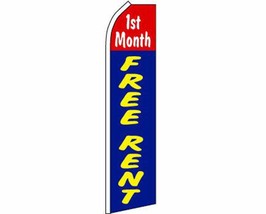 K&#39;s Novelties 1st Month Free Rent Blue/Red Swooper Super Feather Advertising Fla - £19.88 GBP