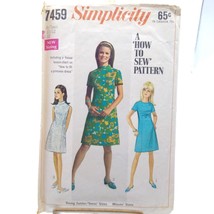 Vintage Sewing PATTERN Simplicity 7459, How to Sew 1967 Young Junior Teen Dress - $14.52