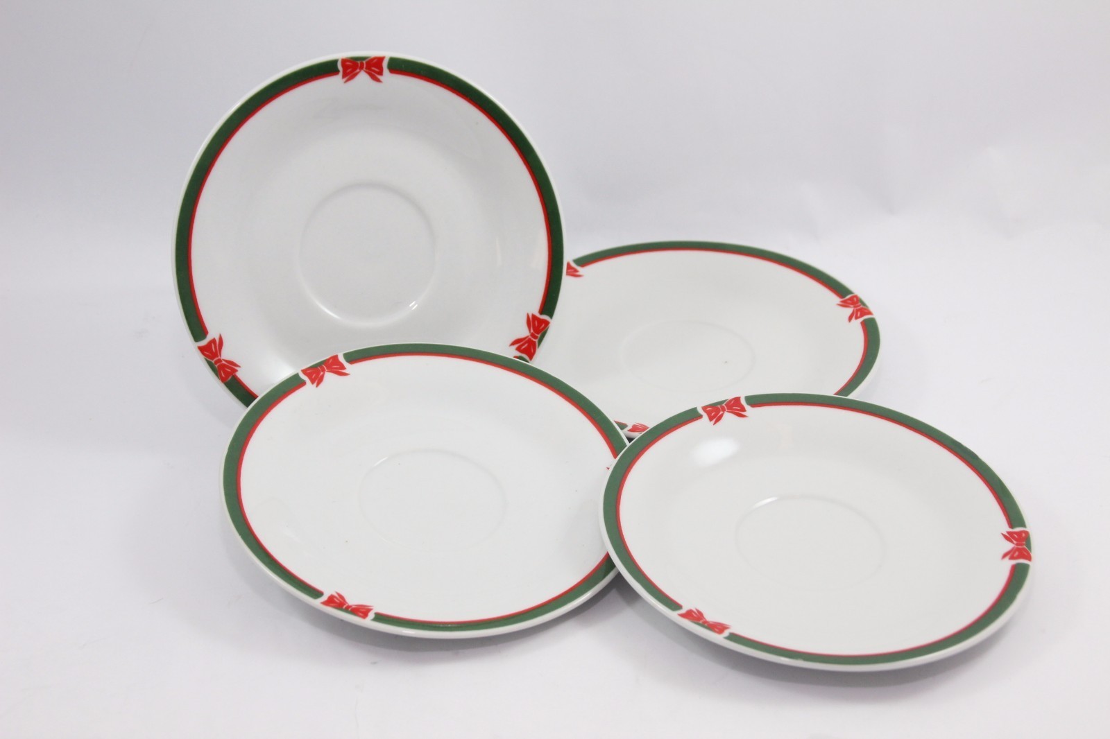 Ribbons Tree Saucers Christmas Lot of 4 Xmas - $12.73