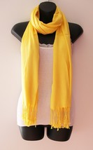Mustard Women Soft Pashmina Classic Solid Cashmere Scarf Stole Wrap - £15.17 GBP