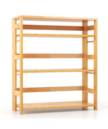 4-Tier Bookshelf Rubber Wood Bookcase with Side Fences for Living Room-2... - $2,831.26 MXN