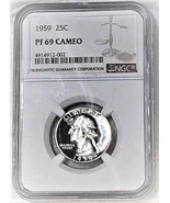 Super Gem! Proof-69 CAMEO 1959 Quarter NGC-Flawless &amp; A mirror-Current l... - $309.00
