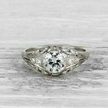 Vintage Engagement Ring 2.35Ct Round Simulated Diamond in Solid 14k Whit... - $267.88