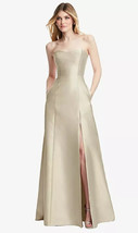 Alfred Sung D842...Strapless A-line Satin Gown....Champagne....Size 12...NWT - £95.86 GBP