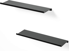 Sriwatana Black Metal Wall Shelves, 2 Set Floating Shelves For, Matte Black - £25.20 GBP