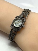 Vintage sterling silver 925 marcasite watch 7”. 27.5 grams needs battery - £179.85 GBP