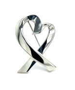 Tiffany &amp; Co Estate Heart Brooch Pin Sterling Silver By Paloma Picasso T... - $246.51