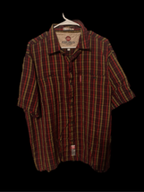 Ecko Unltd Mens Red White Plaid Double Gauze Short Sleeve Button-Up Shirt XL - $23.38