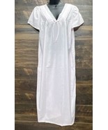 Carole Smock Long Gown Med Granny Pink V-Neck Short Sleeve VGT Embroider... - $32.96 CAD