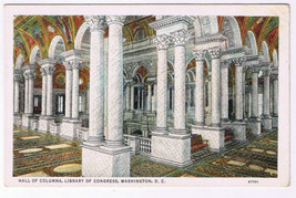 Postcard Library Of Congress Washington DC Hall Of Columns - $2.96