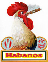 16x20&quot;Poster Decor.Room design art print.Cuban cigar.Rooster mancave.6004 - £14.79 GBP