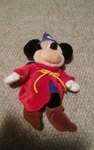Walt Disney World Theme Park Sorcerer Mickey Mouse 13&quot; Plush Beanie With Tag - £10.21 GBP