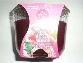 1 Glade Cranberry Three Wick Candle Notes Of Cranberries And Champagne Scent - £10.08 GBP