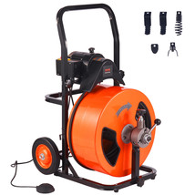 VEVOR Drain Cleaner Machine 100&#39;x3/4&quot; Snake Sewer Electric Drain Auger Auto Feed - £756.81 GBP