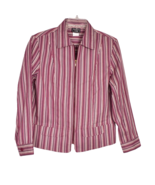 Southern Lady Pink Stripe Zip Up Blazer Size 10 - $358.27 MXN