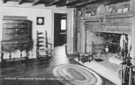 Farmington CT Museum &quot;Parlour&quot; Box Piano~Coal Bucke RPPC Postcard F3 - $3.52