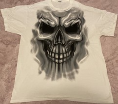 Mens skull Evil Angry Halloween graphic t shirt XL - £19.12 GBP