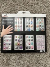 Way to celebrate press on nails 84 pack age 6+ Square Halloween Ghost Sp... - $16.82