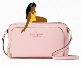 Kate Spade Staci Dual Zip Around Crossbody Lavender Pink Leather WLR00410 NWT FS - £85.62 GBP