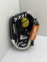 Rawlings Leather Glove Fastpitch Softball Black/Teal Girls Left Handed 1... - $19.62