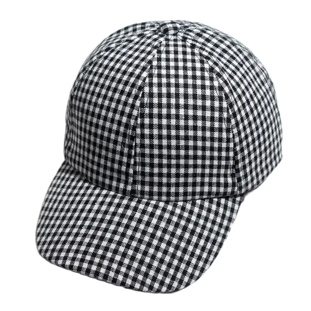 Vintage White Black Plaid Hat Women&#39;s Cap Summer Autumn Baseball Cap Ladies - £10.32 GBP