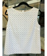 PIAZZA SEMPIONE Ivory Cotton Eyelet Sleeveless Top &amp; Skirt Set Sz 44/US 8 - £322.66 GBP