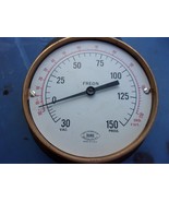Antique Brass DURO Test Gauge Steampunk Freon 150 Pressure Decor Vintage... - $137.48 CAD