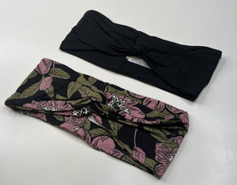 Anybody set of 2 twisted wrap headband black floral pink NWT one size s2 - £7.90 GBP