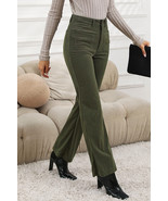 Green High Waist Square Pockets Corduroy Pants - €18,20 EUR