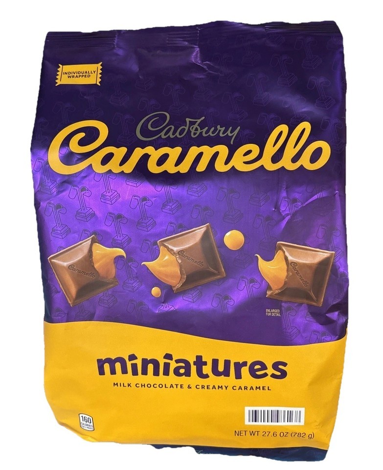 Cadbury Caramello Miniatures Milk Chocolate and Caramel Squares Candy 27... - $31.90