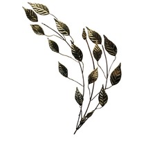 Brass Gold Leaves Curved Wall Hanging Homco Home Interior 1970s MCM Gran... - £23.58 GBP