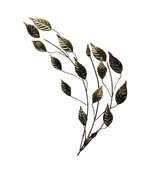 Brass Gold Leaves Curved Wall Hanging Homco Home Interior 1970s MCM Gran... - £23.63 GBP