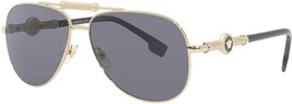Versace Sunglasses VE2236 100287 59mm Gold / Dark Grey Lens - $2,984.53 MXN