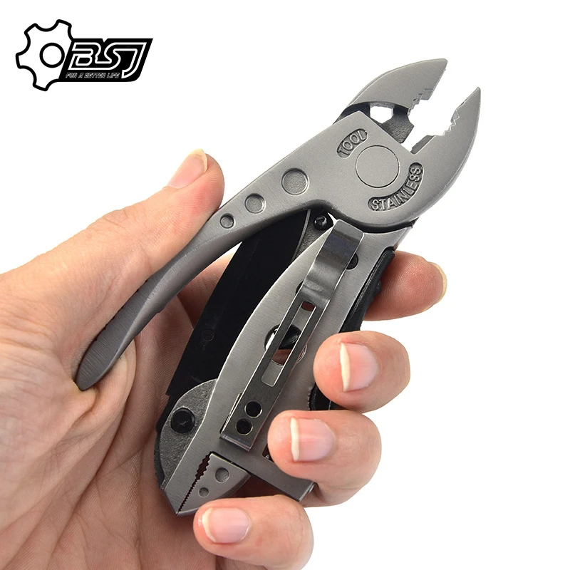 Multifunctional 9 In 1 Keychain Plier Screwdriver Pocket Tools Outdoor Camping - £15.67 GBP