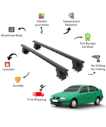 Bare Roof Rack Cross Bars Set for SEAT Ibiza II  Door 93-02 Black - $188.00