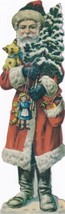 (2) Vintage Santa Hallmark #35XTM 264-4 Cardboard Decoration 8&quot; x 2 1/2&quot; - £3.20 GBP