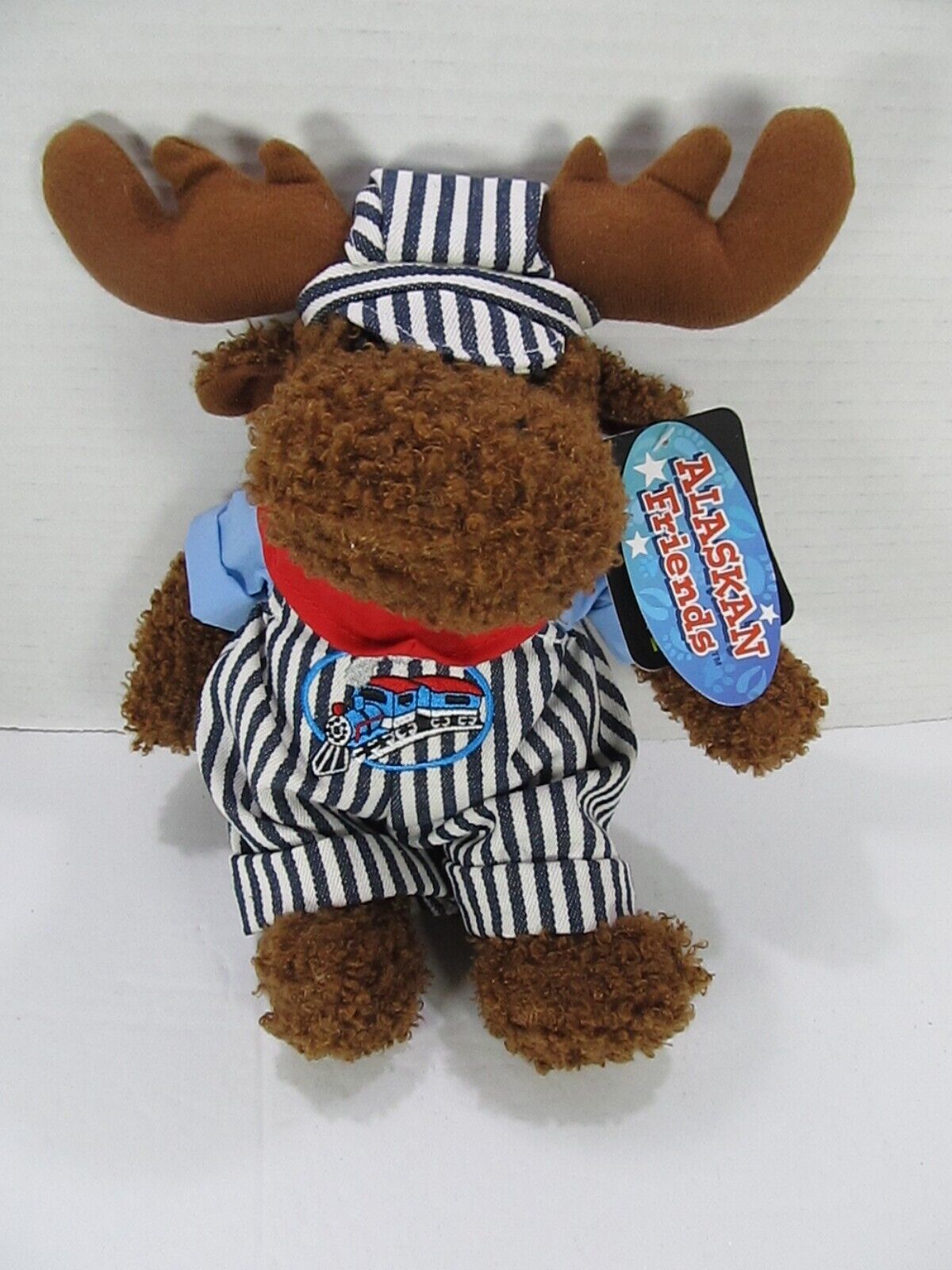 Primary image for Railroad Train Conductor Moose Brown Alaskan Friends Ace Plush 10" Lovey Toy