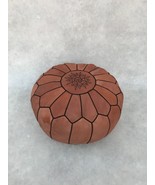 Brown Moroccan Leather Pouf Cover - $130.00+