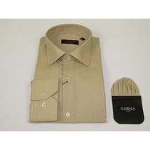 Men's Shirt Hankie CASILA Turkey Cotton Blend 501770-29 Tan Oxford Texture image 4