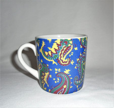 Laura Ashley Paisley Mug Cup Staffordshire England Blue Background - £7.49 GBP