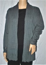Apropos Women&#39;s Cotton Long Sleeve Draped Open Sweater NWT Gray - $22.99