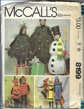 McCALL&#39;S VINTAGE PATTERN 8199 SZ 2/4 PUMPKIN APPLE CRAYON SNOWMAN XMAS TREE - £3.98 GBP