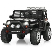 12V Kids Remote Control Electric Ride On Truck Car with Lights and Music -Black - £221.54 GBP