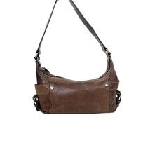 Fossil brown leather shoulder satchel handbag - £24.11 GBP