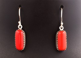 925 Sterling Silver Coral Gemstone Dangle Drop Earrings For Women Party Gift - £28.37 GBP+