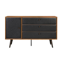 63" Brown and Black Solid Wood Three Drawer Double Dresser - $30,029.54 MXN